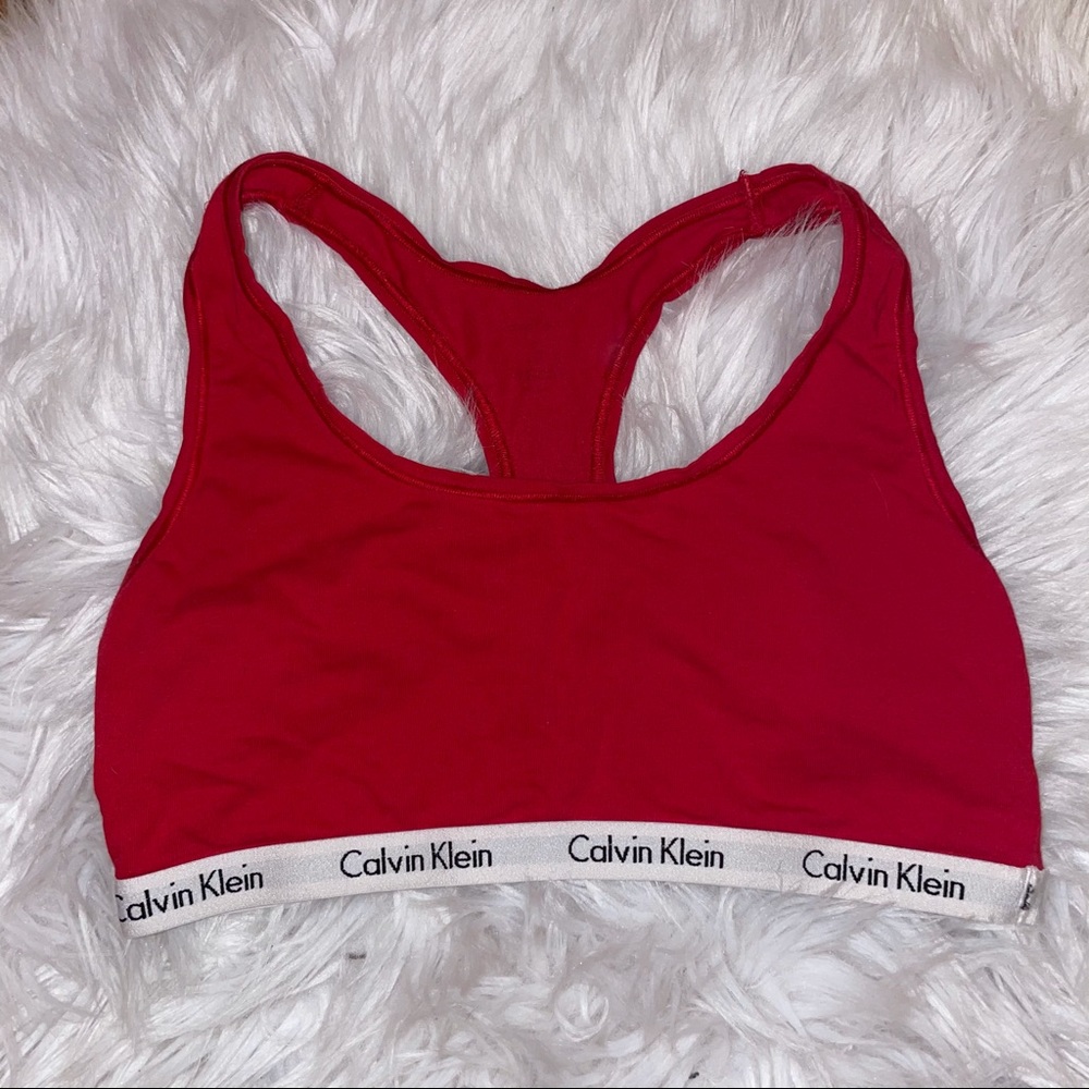 Red Calvin Klein Sports Bra